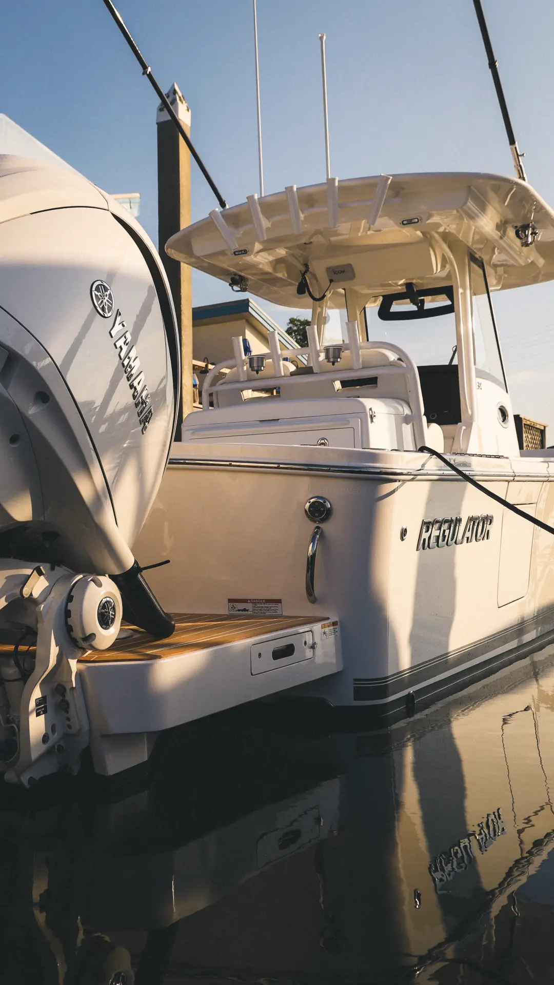 A center-console boat tied at a Wrightsville Beach dock